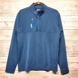 Adidas Men's blue half zip athletic popover